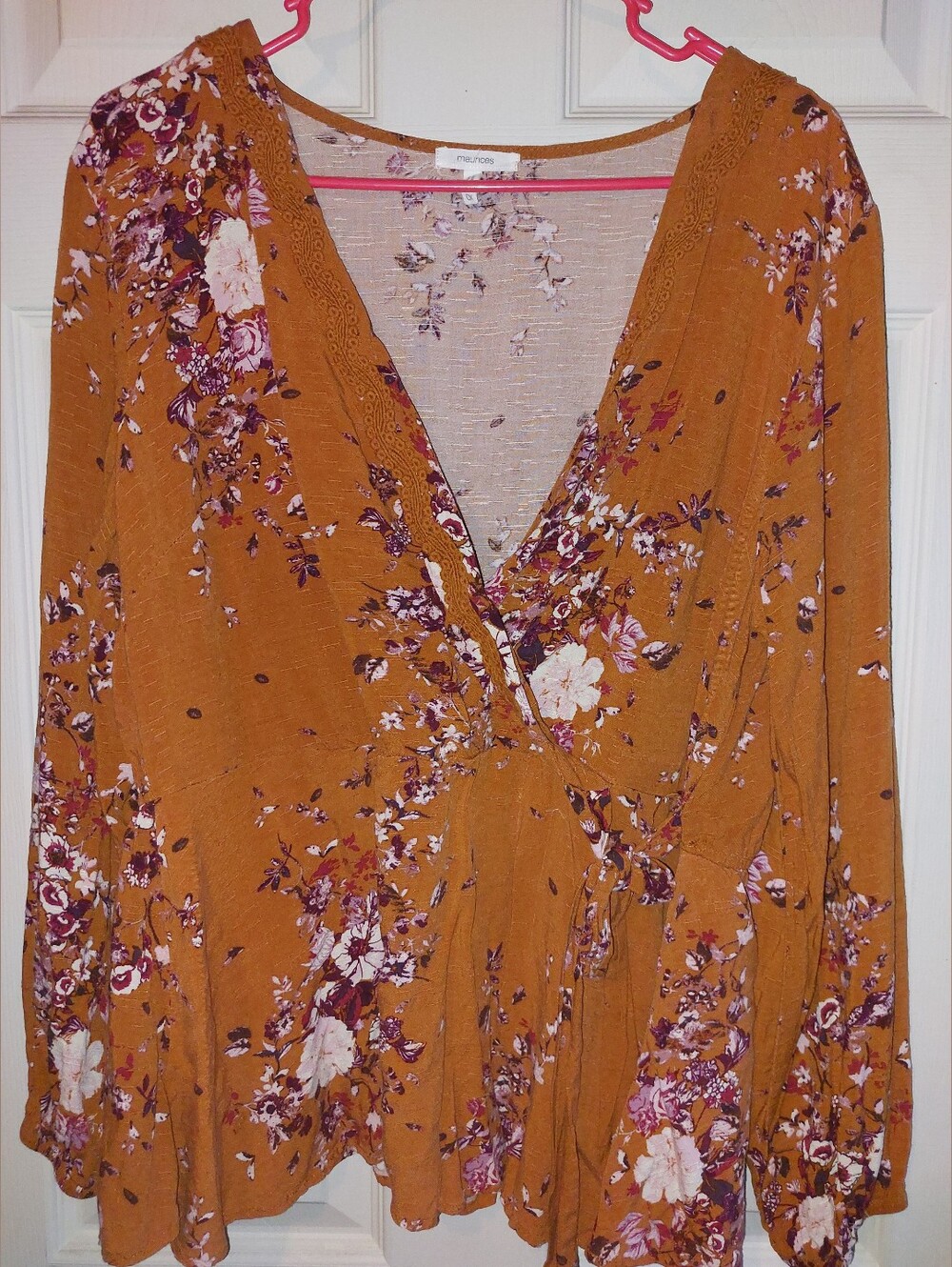 Maurices 0X Orange floral Blouse